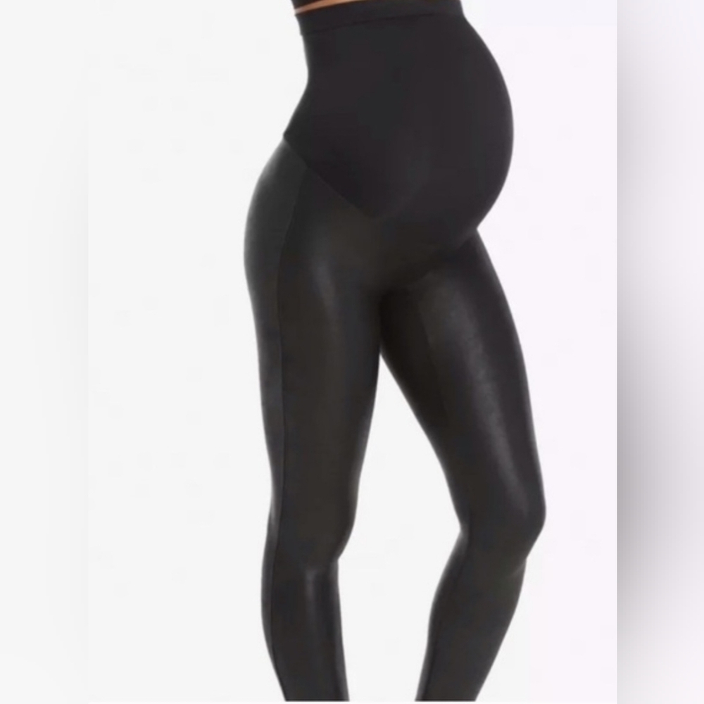 Spanx Mama Maternity Faux Leather Leggings  2x